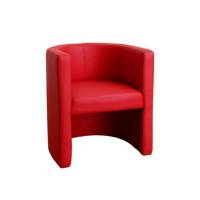 Fauteuil club simili cuir rouge