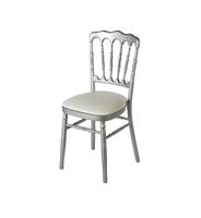 Chaise napoléon argent assise blanche
