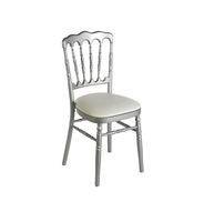 Chaise napoléon argent assise blanche