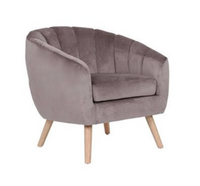 Fauteuil Pia velours taupe