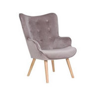 Fauteuil Pablo velours taupe