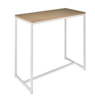 Table haute kubo blanche plateau bois