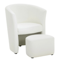 Fauteuil club blanc & Repose pieds