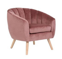 Fauteuil Pia velours rose