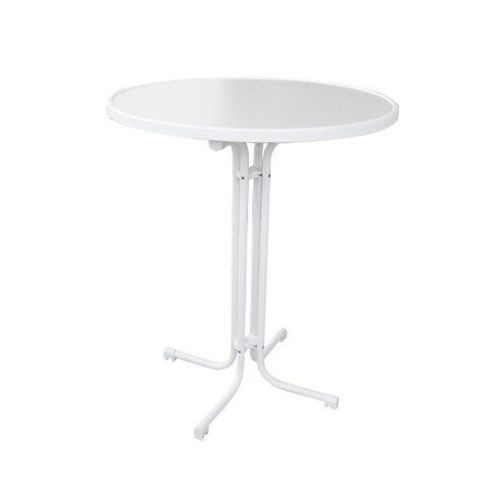 Table mange debout ronde blanche-0