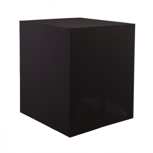 Table buffet carrée Box houssée noire-0