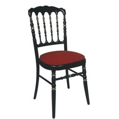 Chaise napoléon noire assise rouge-0