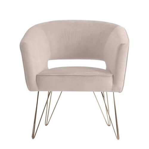 Fauteuil Axel velours taupe-0
