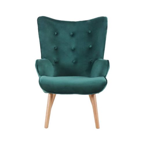 Fauteuil Pablo velours vert-1
