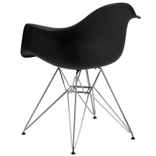 Fauteuil Scandinave Noir & Métal-2