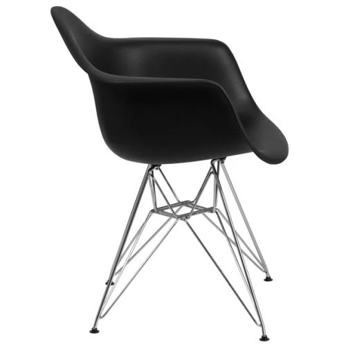 Fauteuil Scandinave Noir & Métal-1