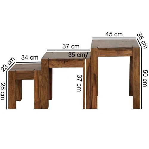 Lot 3 tables Bois Massif-1