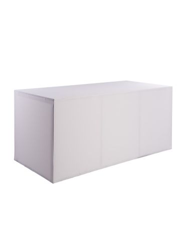 Table buffet rectangulaire Box houssée blanche-0