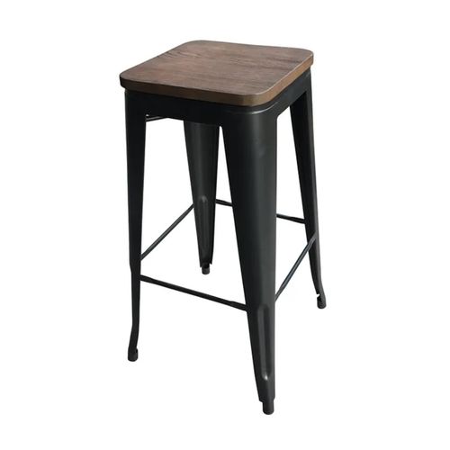 Tabouret bar industriel noir-0