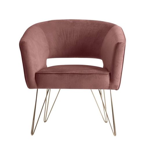 Fauteuil Axel velours rose-0