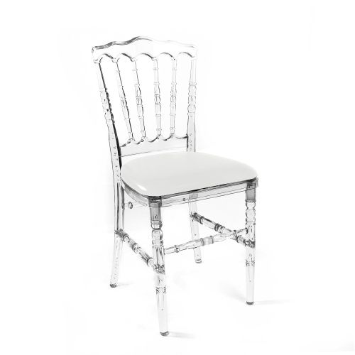 Chaise Napoléon cristal avec galette blanche-0