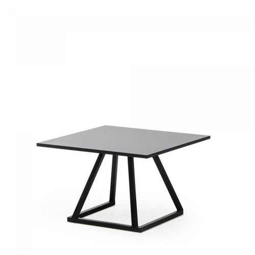 Table basse carré Linea noire plateau noire-0