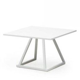 Table basse carrée Linea blanche plateau blanc-0