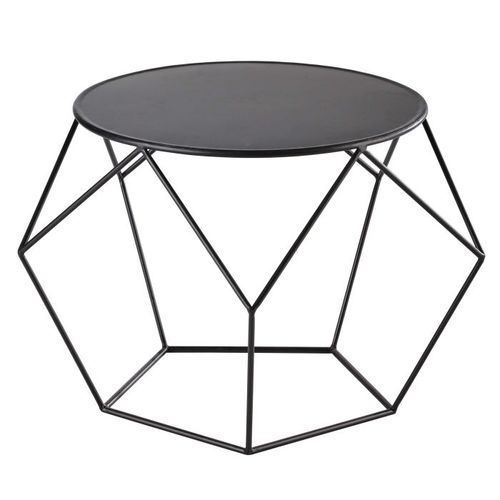 Table basse ronde noire Design-0