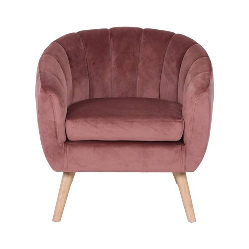 Fauteuil Pia velours rose-1