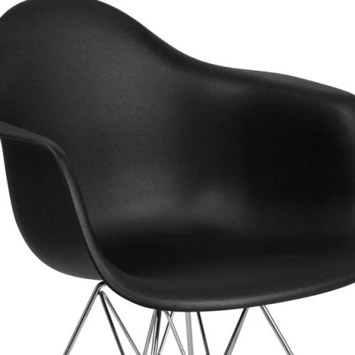 Fauteuil Scandinave Noir & Métal-3