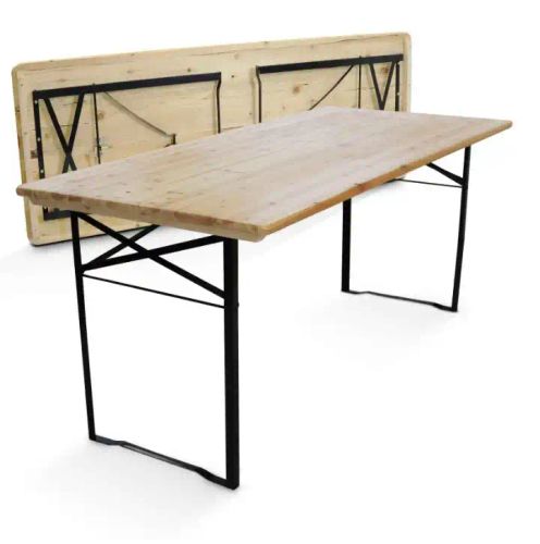 Table rectangulaire Kermesse bois 180cm-0