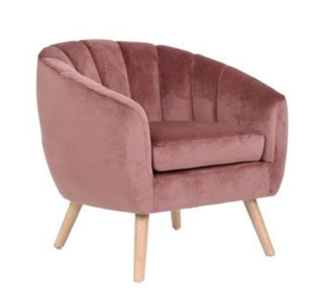 Fauteuil Pia velours rose-0