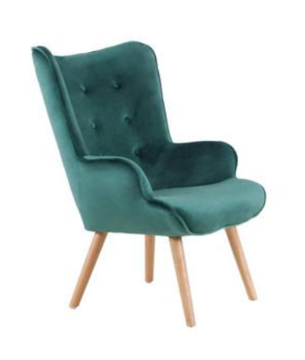 Fauteuil Pablo velours vert-0