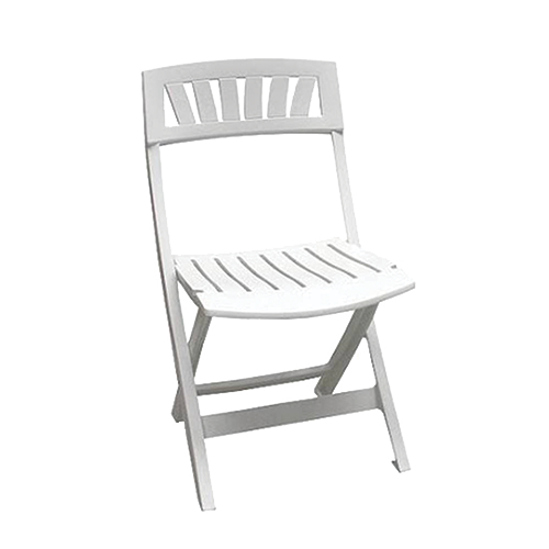 Chaise pliante résine blanche-0