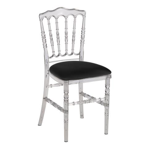 Chaise Napoléon cristal avec galette noire-0