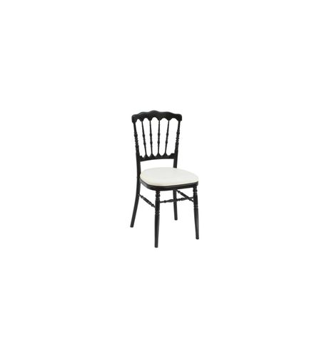 Chaise napoléon noire assise blanche-1